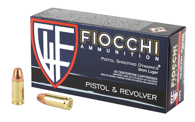 Fiocchi 9mm 158 Grain Full Metal Jacket Ammunition – 50 Rounds
