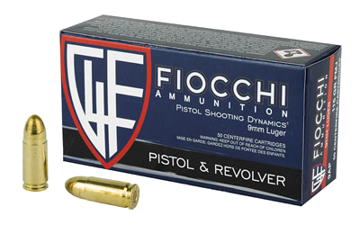 Fiocchi 9mm 115 Grain Full Metal Jacket Ammunition – 50 Rounds