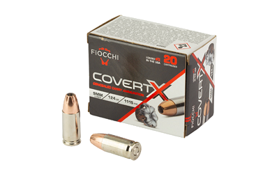 Fiocchi Covertx 9mm 124 Grain Jacketed Hollow Point Ammunition – 20 Rounds