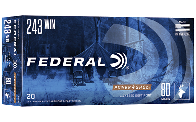 Federal Power-Shok .243 Win 80 Grain SP Ammunition – 20 Rounds