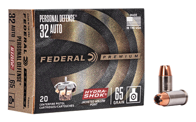 Federal Hydra-Shok .32 ACP 65 Grain Jacketed Hollow Point Ammunition – 20 Rounds