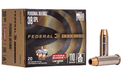 Federal Pd Hydra-Shk .38 Special 110 Grain Jacketed Hollow Point Ammunition – 20 Rounds