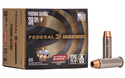 Federal Hydra-Shok 38+p .38 Special 129 Grain Ammunition – 20 Rounds