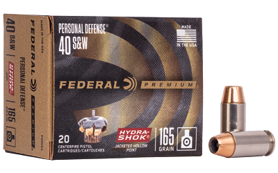 Federal Hydra-Shok .40 S&W 165 Grain Jacketed Hollow Point Ammunition – 20 Rounds