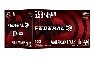 Federal Am Eagle 5.56 NATO 55 Grain Full Metal Jacket Ammunition – 100 Rounds