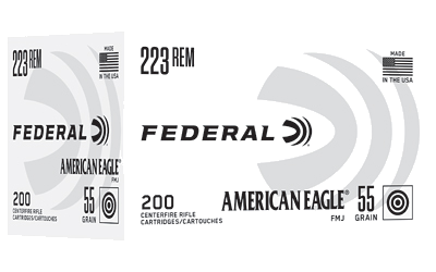 Federal Am Eagle .223 Rem 55 Grain Full Metal Jacket Ammunition – 200 Rounds
