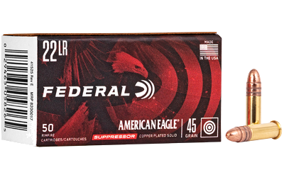 Federal Ae Suppressor .22 LR 45 Grain Ammunition – 50 Rounds