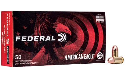 Federal Am Eagle .380 ACP 95 Grain Full Metal Jacket Ammunition – 50 Rounds