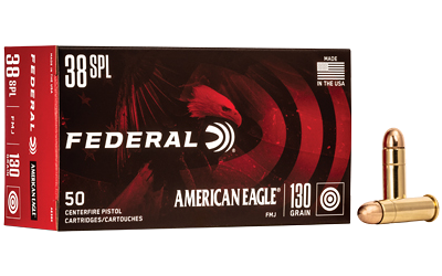 Federal Am Eagle .38 Special 130 Grain Full Metal Jacket Ammunition – 50 Rounds