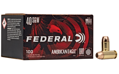 Federal Am Eagle .40 S&W 180 Grain Full Metal Jacket Ammunition – 100 Rounds