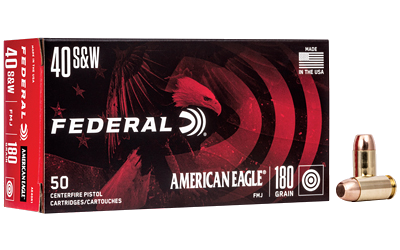Federal Am Eagle .40 S&W 180 Grain Full Metal Jacket Ammunition – 50 Rounds