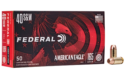 Federal Am Eagle .40 S&W 165 Grain Full Metal Jacket Ammunition – 50 Rounds