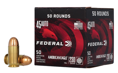 Federal Am Eagle .45 ACP 230 Grain Full Metal Jacket Ammunition – 50 Rounds