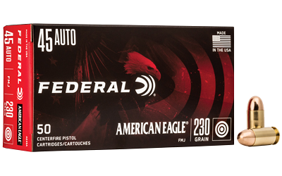 Federal Am Eagle .45 ACP 230 Grain Full Metal Jacket Ammunition – 50 Rounds