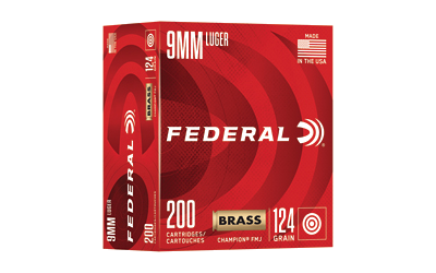 Federal Champ 9mm 124 Grain Full Metal Jacket Ammunition – 200 Rounds