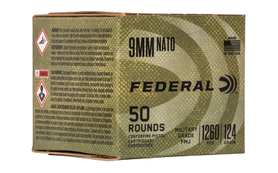 Federal Mil-Grade 9mm 124 Grain Full Metal Jacket Ammunition – 50 Rounds