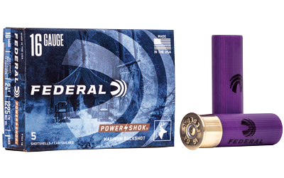 Federal Power-Shok 16 Gauge BUCKSHOT Ammunition – 5 Rounds