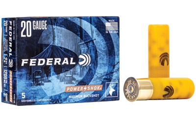 Federal Power-Shok 20 Gauge BUCKSHOT Ammunition – 5 Rounds