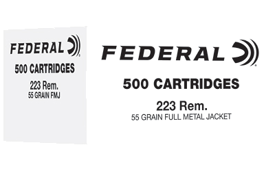 Federal .223 Rem 55 Grain Full Metal Jacket Ammunition – 500 Rounds