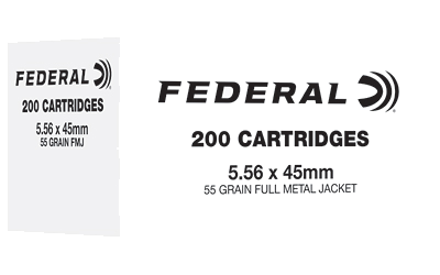 Federal 5.56 NATO 55 Grain Full Metal Jacket Ammunition – 200 Rounds