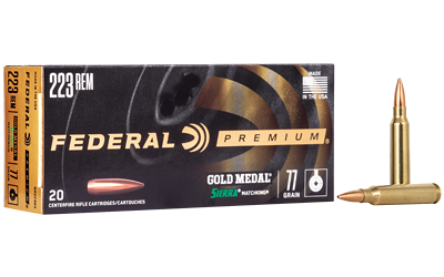 Federal Gold Medal .223 Rem 77 Grain BTHP Ammunition – 20 Rounds