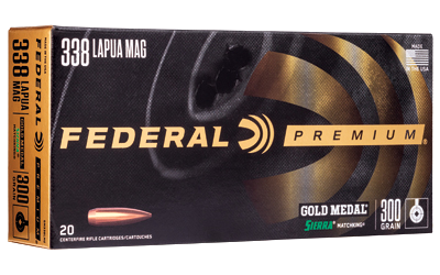 Federal Gold Medal .338 Lapua 300 Grain Ammunition – 20 Rounds