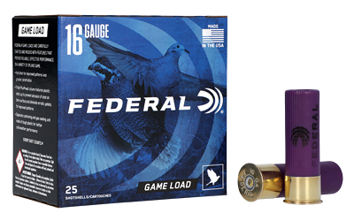 Federal Game Load 16 Gauge #7.5 Shot Ammunition – 25 Rounds