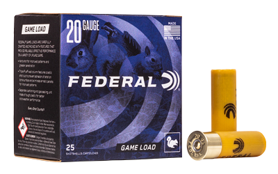 Federal Game Load 20 Gauge #6 Shot Ammunition – 25 Rounds