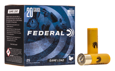 Federal Game Load 20 Gauge #8 Shot Ammunition – 25 Rounds