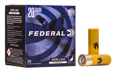 Federal Game Load 20 Gauge #6 Shot Ammunition – 25 Rounds