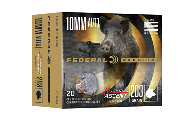 Federal Term Ascent 10mm 203 Grain Ammunition – 20 Rounds