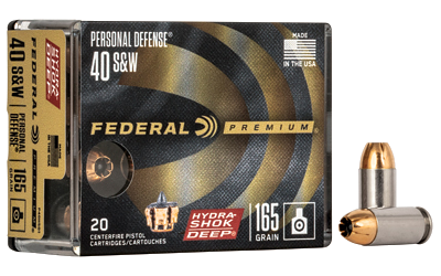 Federal Hydshk Dp .40 S&W 165 Grain Jacketed Hollow Point Ammunition – 20 Rounds