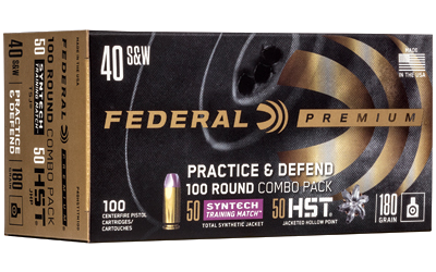 Federal Prctc & Dfnd .40 S&W 180 Grain Jacketed Hollow Point Ammunition – 100 Rounds