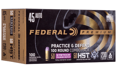 Federal Prctc & Dfnd .45 ACP 230 Grain Jacketed Hollow Point Ammunition – 100 Rounds
