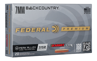 Federal Gold Medal 7mm Backcountry 168 Grain Barnes LRX Copper Ammunition – 20 Rounds