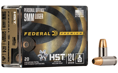 Federal Prm HST 9mm 124 Grain Jacketed Hollow Point Ammunition – 20 Rounds