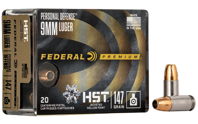 Federal Prm HST 9mm 147 Grain Jacketed Hollow Point Ammunition – 20 Rounds