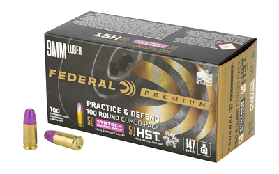 Federal Prctc &Dfnd 9mm 147 Grain Jacketed Hollow Point Ammunition – 100 Rounds