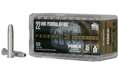 Federal Punch .22 Magnum 45 Grain Jacketed Hollow Point Ammunition – 50 Rounds