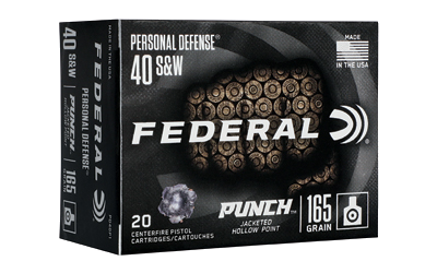 Federal Punch .40 S&W 165 Grain Jacketed Hollow Point Ammunition – 20 Rounds