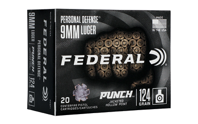 Federal Punch 9mm 124 Grain Jacketed Hollow Point Ammunition – 20 Rounds