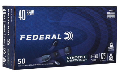 Federal Syntech Defense .40 S&W 175 Grain Semi Jacketed Hollow Point Ammunition – 50 Rounds