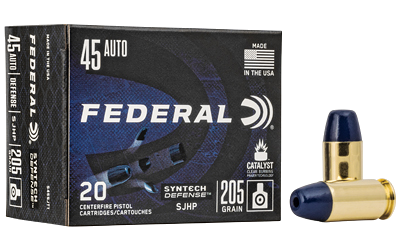 Federal Syntech Defense .45 ACP 205 Grain Semi Jacketed Hollow Point Ammunition – 20 Rounds
