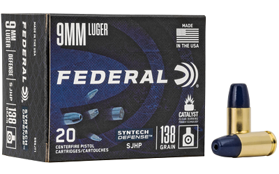 Federal Syntech Defense 9mm 138 Grain Semi Jacketed Hollow Point Ammunition – 20 Rounds