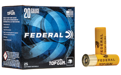 Federal Top Gun 20 Gauge #8 Shot Ammunition – 25 Rounds