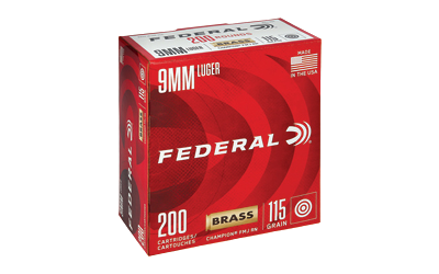 Federal Champ 9mm 115 Grain Full Metal Jacket Ammunition – 200 Rounds