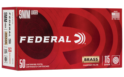 Federal Champ 9mm 115 Grain Full Metal Jacket Ammunition – 50 Rounds