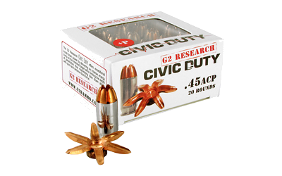 G2 Research G2r Civic Duty .45 ACP 164 Grain Ammunition – 20 Rounds