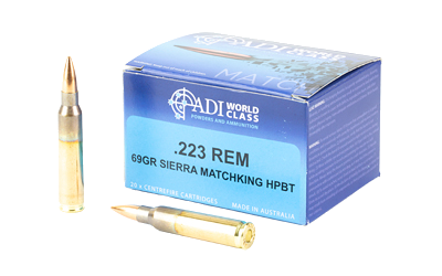 ADI World Class Ammunition .223 Rem 69 Grain Ammunition – 20 Rounds