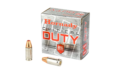 Hornady Critical Duty 9mm 124 Grain Ammunition – 25 Rounds, +P